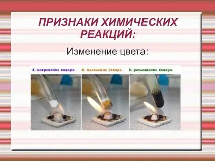 Любой признак хим реакции