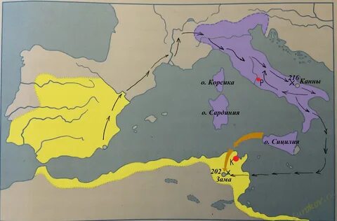 Закрасьте кружочки обозначающие города рим и карфаген