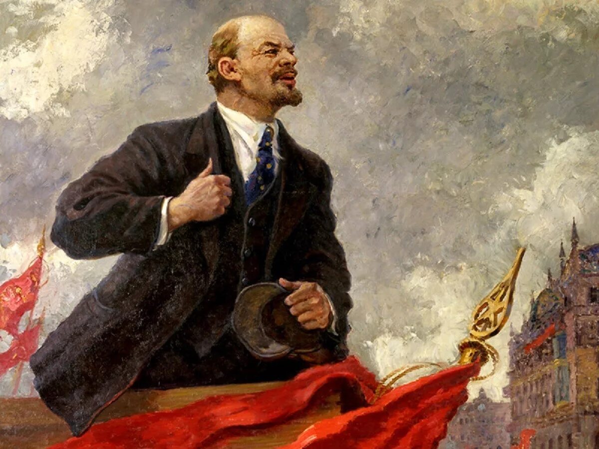 Герасимов Ленин на трибуне 1930. «В. И. Ленин на фоне Кремля» (1924).