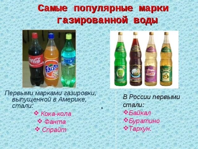 Как называется газированная вода