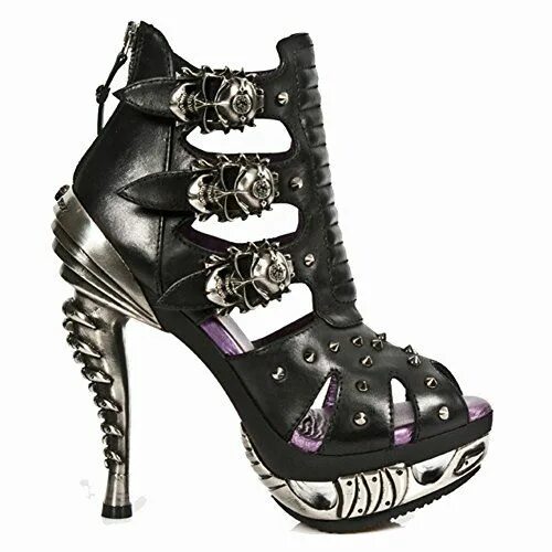Женская обувь в стиле рок 2018 New Heavy Metal Decoration 16CM Ultra High Heel Thin Beads Big Code Girl Bo