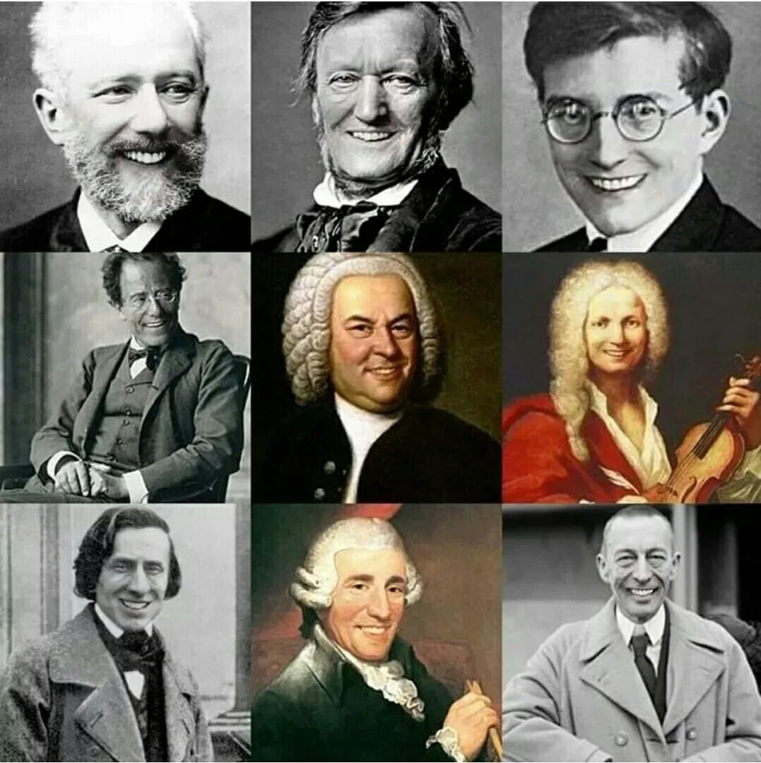 Назовите известных композиторов
