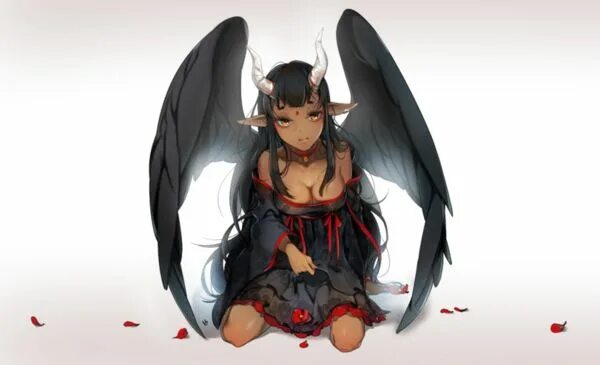 HD wallpaper: Fantasy, Demon, Horns, Long Hair, Red Eyes, Succubus, Tattoo Fanta