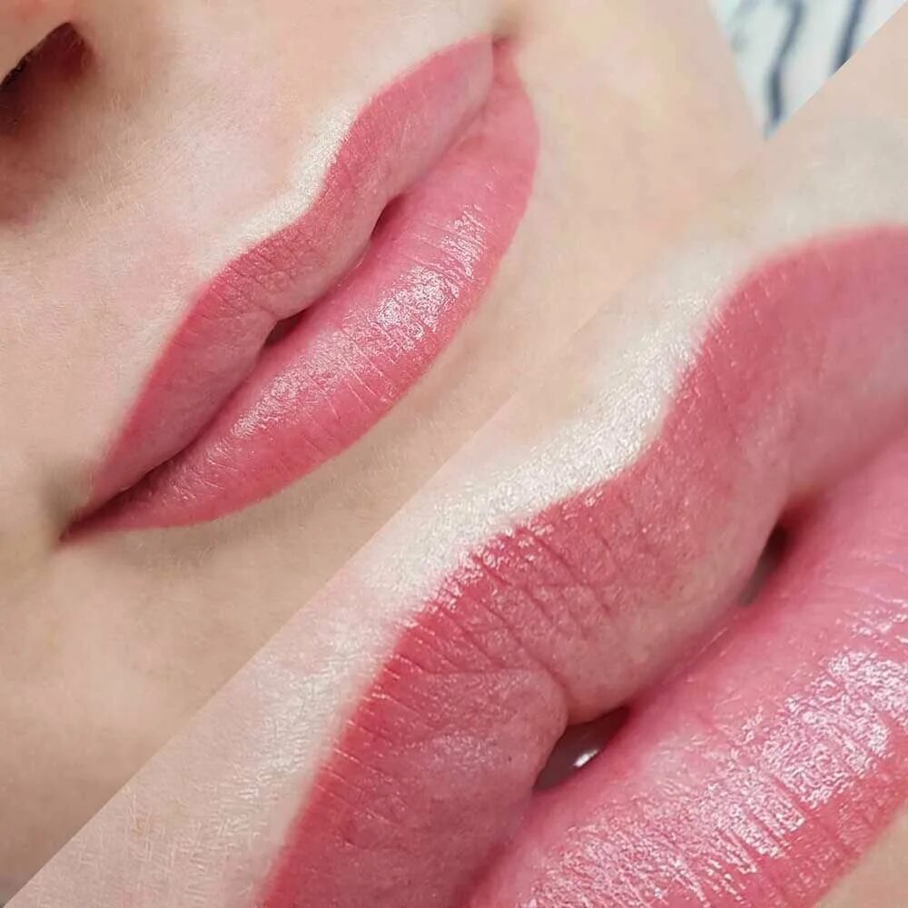 Перманент губ эффект помады. Перманентный макияж губ цвета на губах