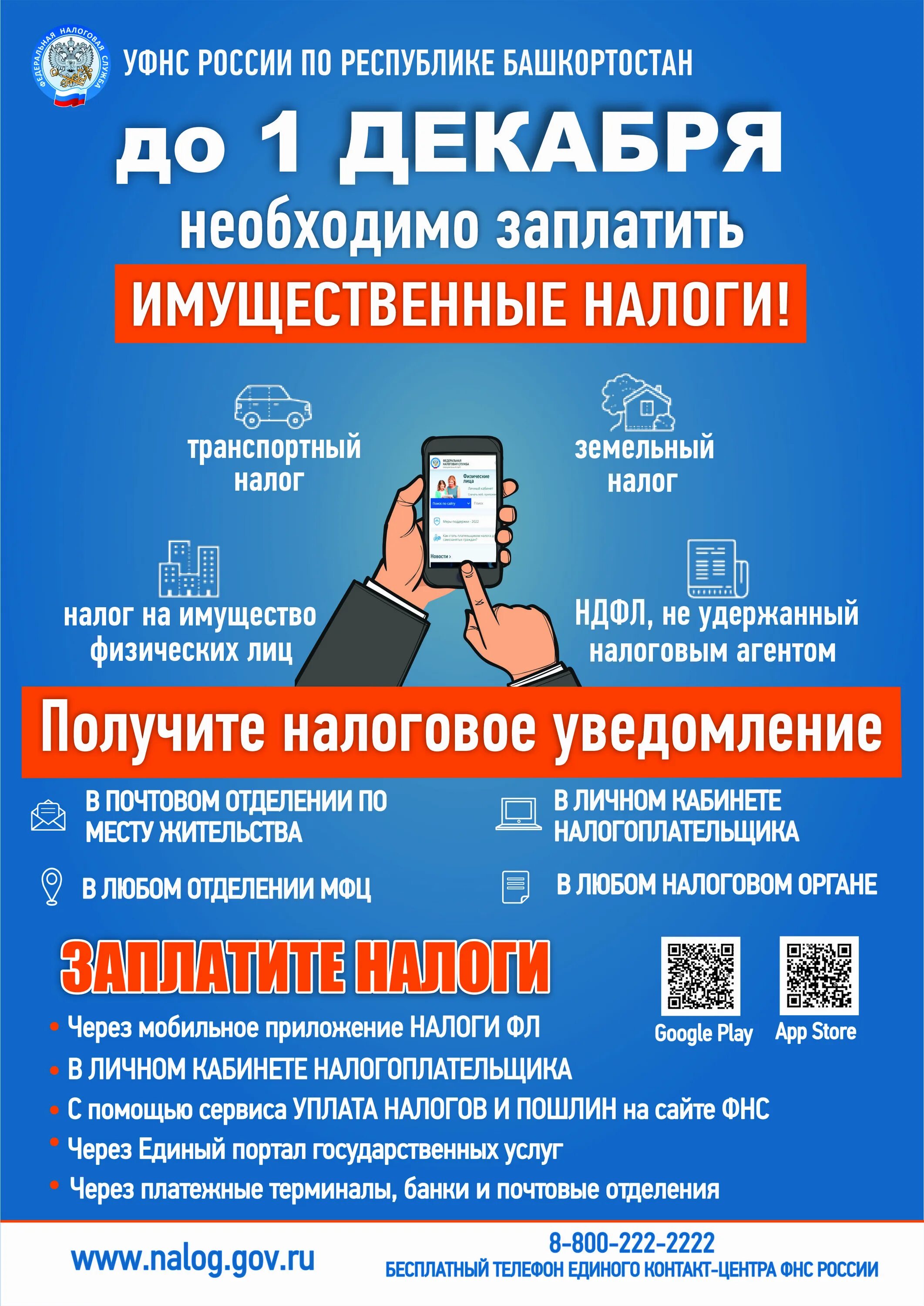 Какой налог в башкирии. Заплати налоги. 1 декабря налоги. оплата налогов. информация для населения.