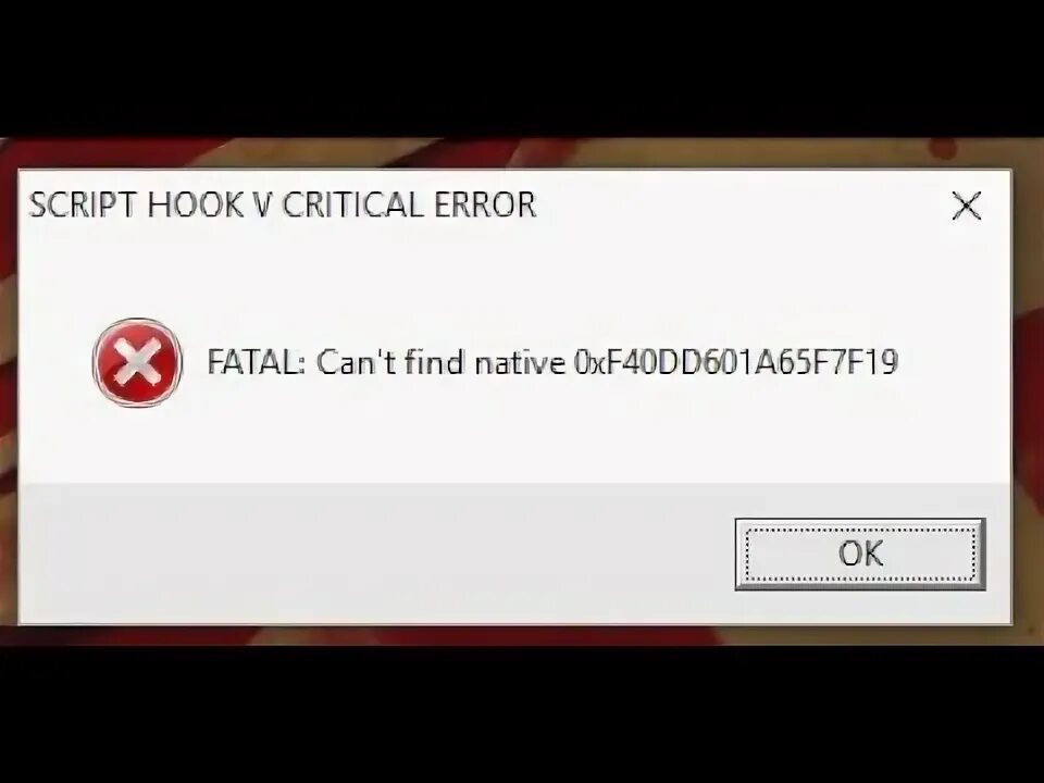 Script hook critical error