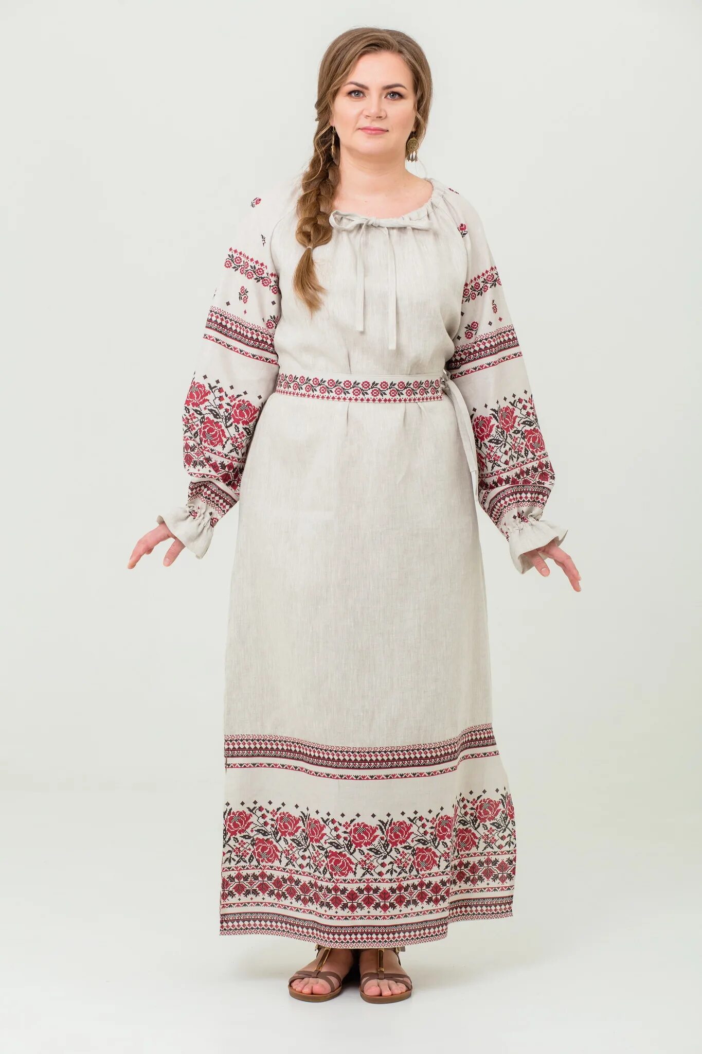 Старославянское платье. Льняное платье. Платье в Славянском стиле. Белорусские льняные платья.