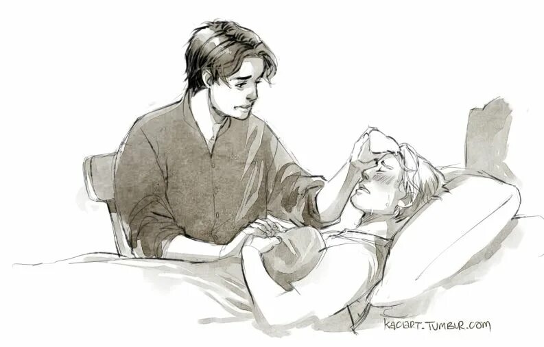 Steve is ill in bed. Стив роджерс до сыворотки и баки. hamletmachine art steve bucky. be-be-bears 🐻 bjorn and bucky 🦊.