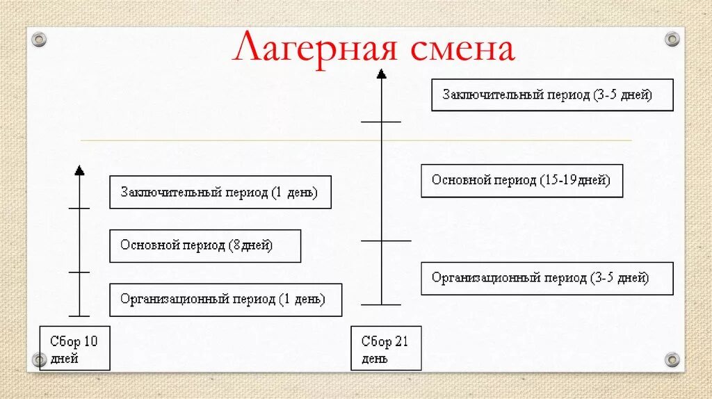 Сколько периодов в смене лагеря