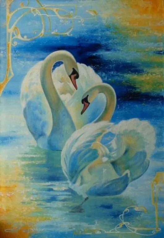 Лебеди живопись. Картина "лебеди". Лебединая верность живопись. Лебеди маслом.