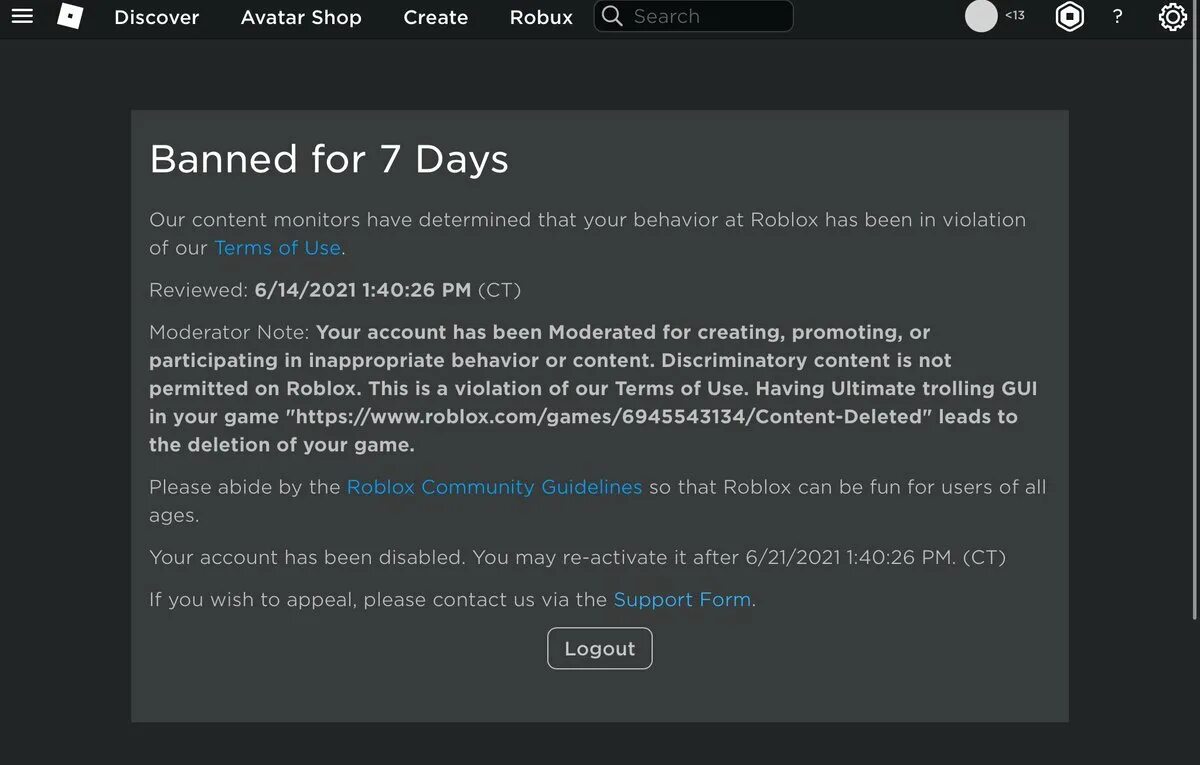 Banban РОБЛОКС. Roblox ban. Бан на 7 дней в РОБЛОКС. Забанили аккаунт в РОБЛОКС. Бан на месяц