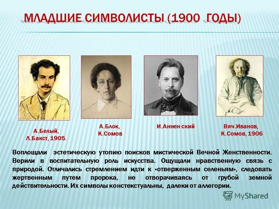 Символизм начало 20 века. Младшие символисты в литературе серебряного века. Младщесимволисты. Представители символизма. Символисты представители.