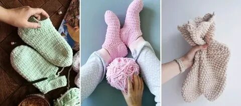 Вязание из ализе тапочек