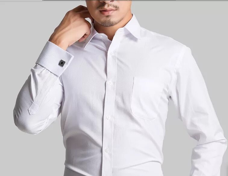 Рубашка мужская классическая купить. Ferzhuanjzaa Classic Style белая мужская рубашка. Stockmann 1862 рубашка мужская белая. Запонки мужские на рубашке. Белая рубашка с запонками мужская.