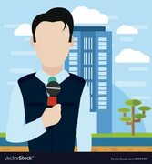 Male journalist reporter Royalty Free Vector Image