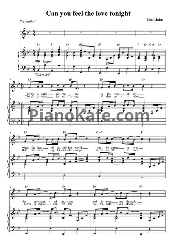Elton john can you feel. Can you feel the Love Tonight Ноты. Элтон Джон Ноты для фортепиано Король Лев. Can you feel Элтон Джон Ноты. Элтон Джон can you feel the Love Tonight.