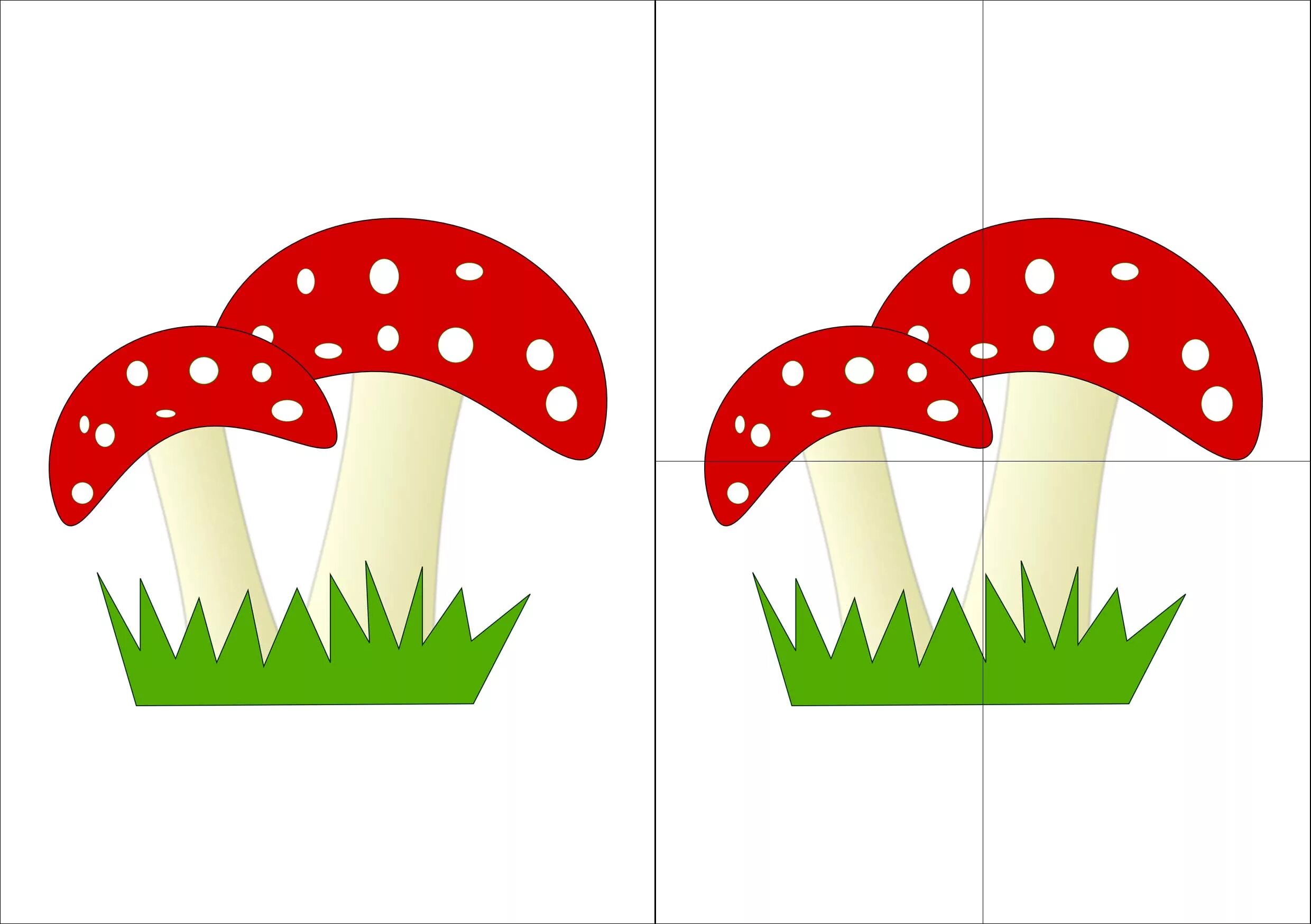 Игра собери грибы. Складывание картинок из частей. Разрезные картинки. Разрезные картинки для малышей. Разрезные пазлы для детей 2-3 лет.