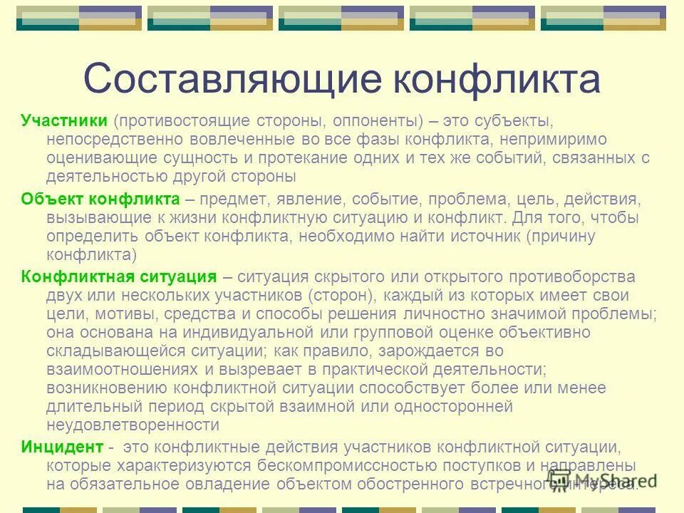 Перечислите составляющие конфликта. Составляющие конфликта. Психологические составляющие конфликта. Участники конфликта обществознание. Структурные характеристики конфликта.