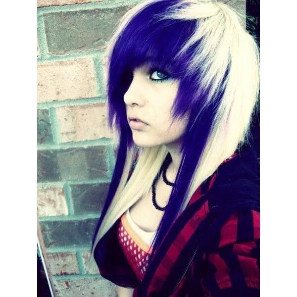 Ambreh, found on polyvore.com in 2019 Scene girl hair, Emo scene hair, Scene hai