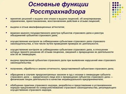 Основные функции надзора
