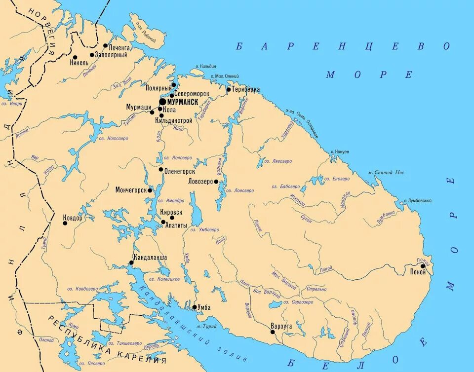 Показать на карте где находится мурманск. Мурманск на карте Кольского полуострова. Карта Кольский полуостров Мурманская. Карта Кольский полуостров Мурманская область. Карта Кольского полуострова подробная.