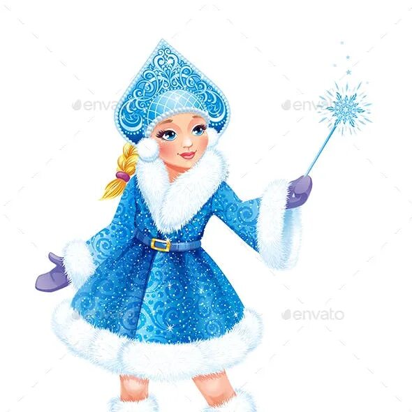 Snow Maiden with a Bird Black Vector Concept Icon. Snow Maiden with a Bird Flat 