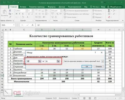 Форматирование файла excel