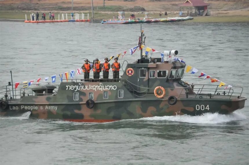 Речные силы. ВМФ Лаос. Patrol Boat. Motor Boat on Mekong River.