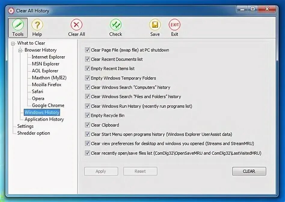 Clear перевести. Msn delete Checker.