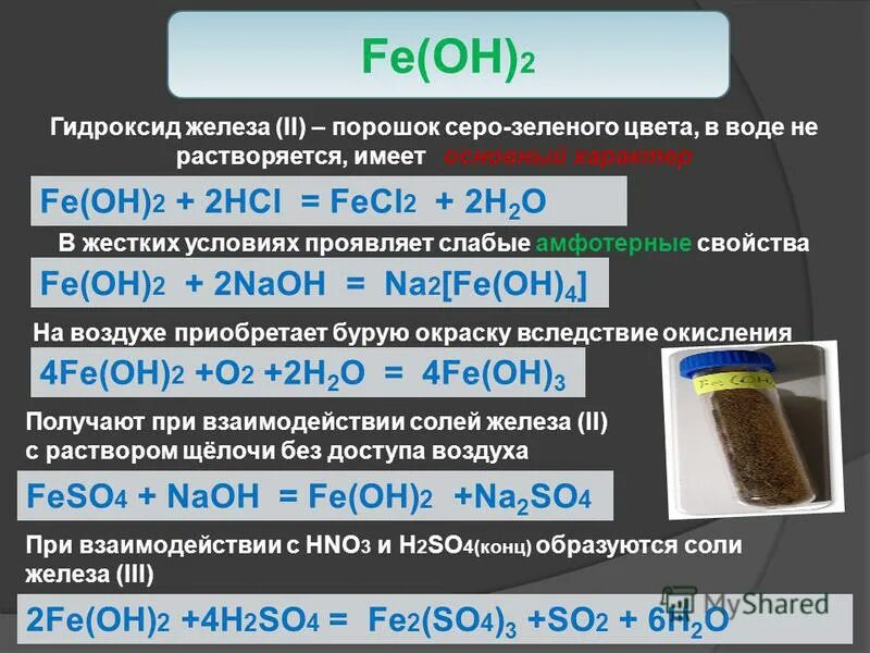 Гидроксид железа таблетки. Оксид железа(II).