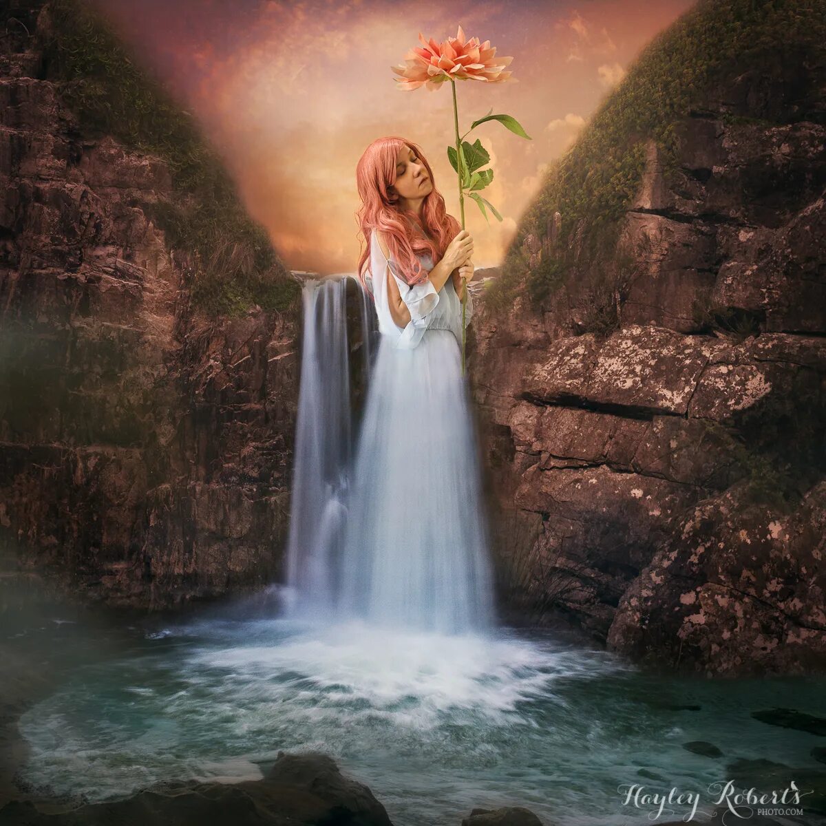 Девушка у водопада. Волшебный водопад. Сказочный водопад. Девушка водопад фэнтези. Слезы водопад песня