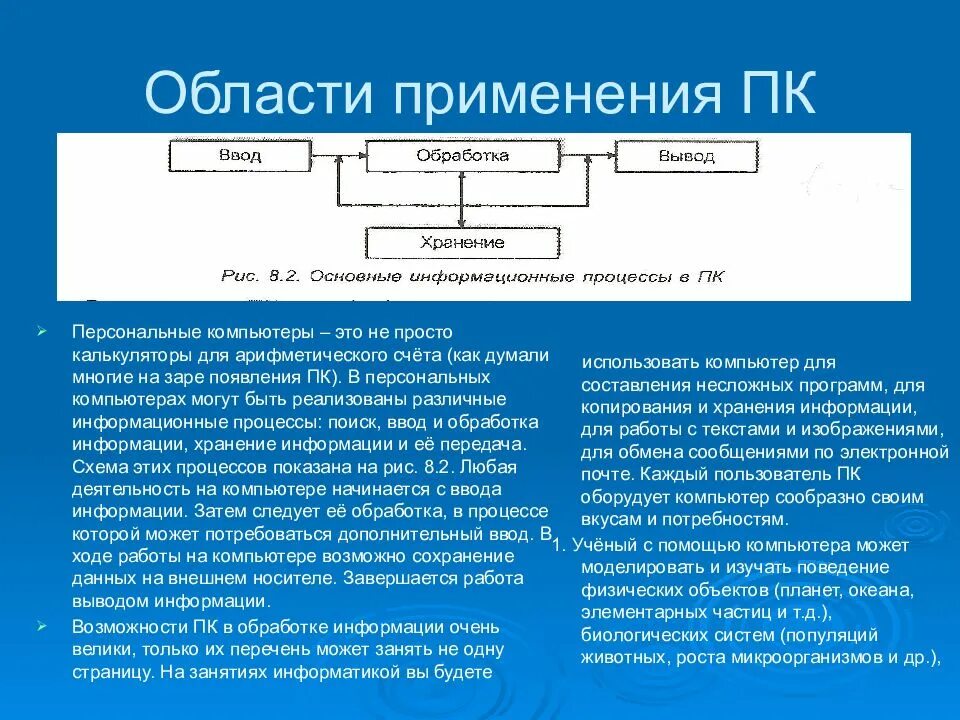 Применение персональных компьютеров. Основные сферы применения ПК. Области использования персонального компьютера. Персональный компьютер сфера применения.