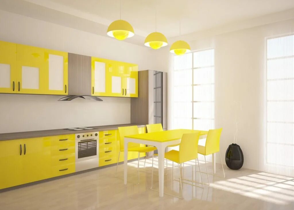 Сочетание лимонного цвета. Желтые кухни. Кухня в желтом цвете. Желтый цвет в интерьере кухни. Яркий кухонный гарнитур.