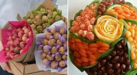 Как делать букет из сухофруктов