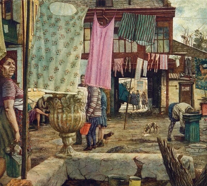 Художник изображающий сцены современного быта. Барсков художник одесса. одесский дворик. одесский дворик живопись.