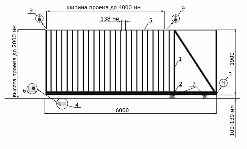 Высота ворот 2 м. Чертеж откатных ворот 4 метра. чертёж откатных ворот проём 4м. чертеж откатных ворот 5 метров. чертеж откатных ворот для проема 4м.