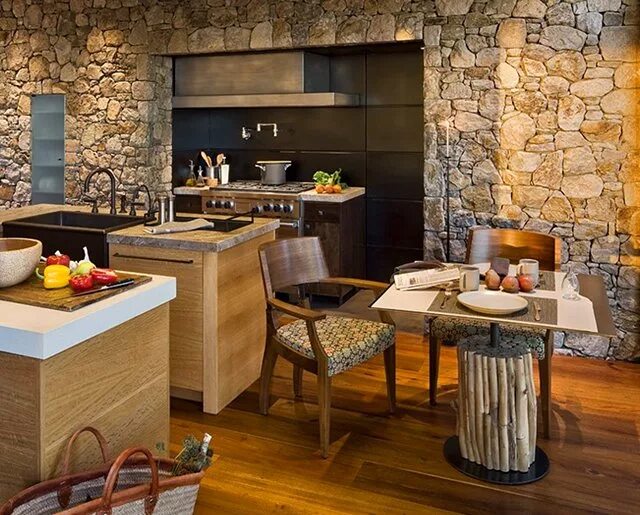 American Country House Richard Drummond Davis Architects Brick kitchen, Brick in
