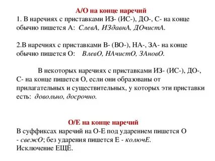 Наречие с приставкой ис