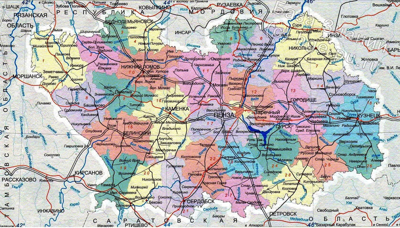 Какая область поселок. Карта Пензенской области с районами подробная. Географическая карта Пензенской области. Карта Пензенской обл с населенными пунктами подробная. Карта Пензенской области с районами.