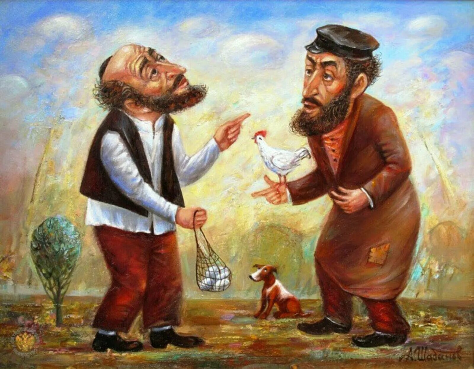 Шабанов художник Еврейская тема. Бедный и богатый старик