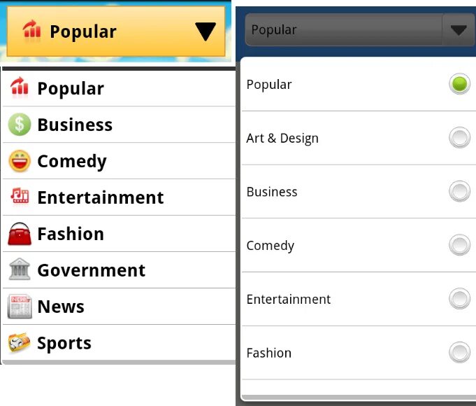 Android span. Custom spinner android studio.