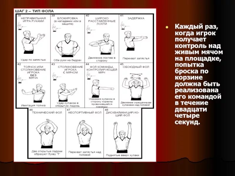 Жесты судей в баскетболе. Жесты в баскетболе игроков на площадке. Жесты судей в баскетболе кратко. 59 Жесты судьи в баскетболе. Каким жестом судья обозначает фол в баскетболе