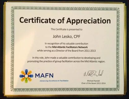 Certificate example