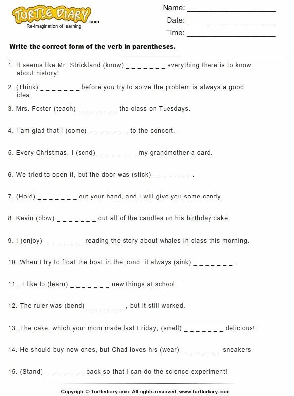 Use the verbs перевод. Correct form of the verb. circle the correct form. write the correct form of the verb. complete the sentences fill in correct form of the verb to be.
