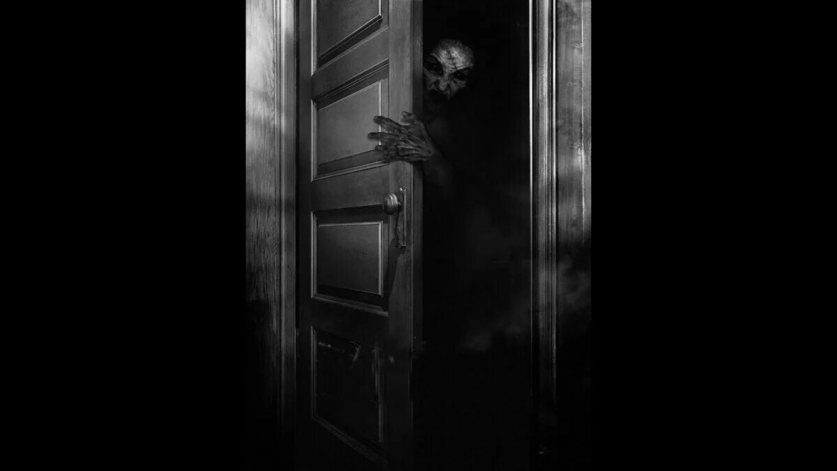 Позволяет видеть из за угла 8 букв. Страшная дверь. Страшное существо за дверью.