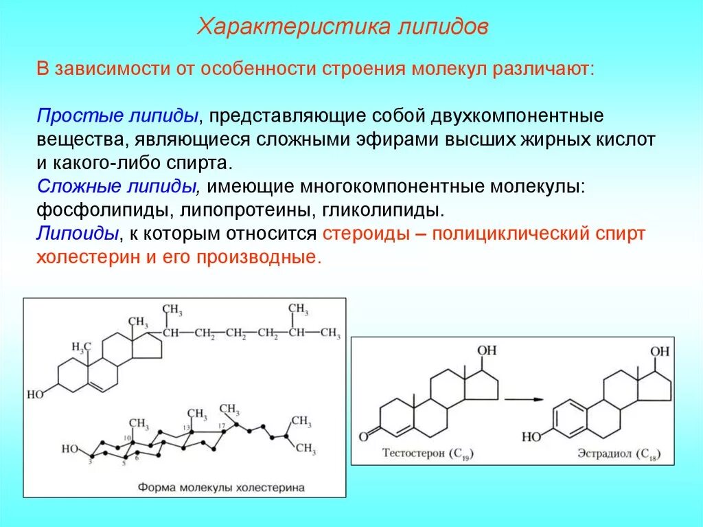 Липиды жиры стероиды. Химическая структура липидов. Структура молекул липидов. Характеристика сложных липидов.