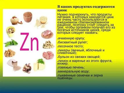Цинк это какие продукты