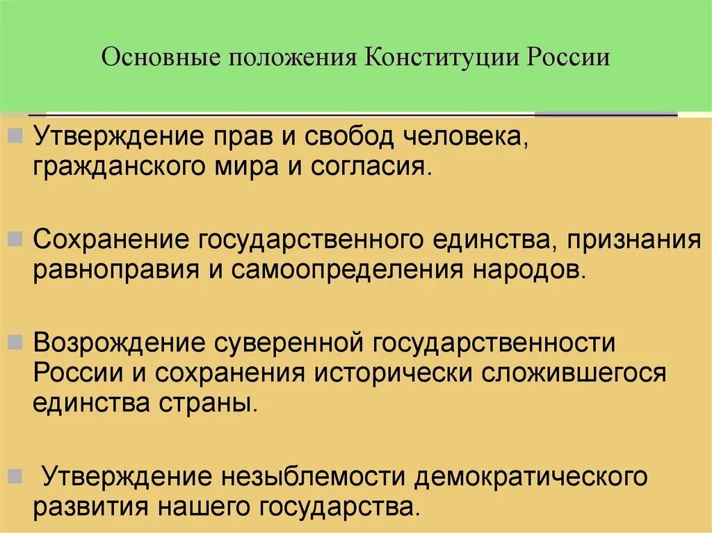 Положения Конституции РФ. Основные положения Конституции. Основные положения Конституции России 1993. Общие положения Конституции России. Роли собственника различных факторов производства