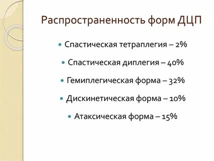 Выделите формы дцп