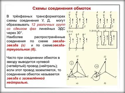 Группы соединения обмоток силовых трансформаторов